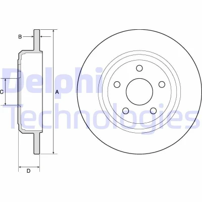 Immagine di DELPHI BG4772C Disco freno 330 14 5 pieno rivestito non trattato senza cuscinetto ruota, anello sensore ABS JEEP: GRAND CHEROKEE 4