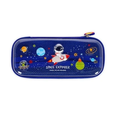 Immagine di Legami Astuccio Wonderwow, Tema Space, 2 Scomparti e Portapenne interno, Scomparto interno con Tessuto a Rete, Chiusura Zip, 23x11x5 cm