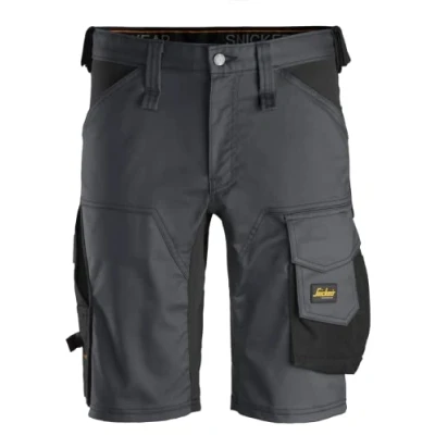 Immagine di Snickers Workwear Pantaloncini Elastici AllroundWork Grigio Acciaio Nero Taglia 48