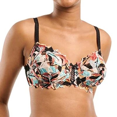 Immagine di Sans Complexe Arum Mosaic Full Coverage Bra, Stampa Grafica Nera E Multico, 85D Women&#039;s