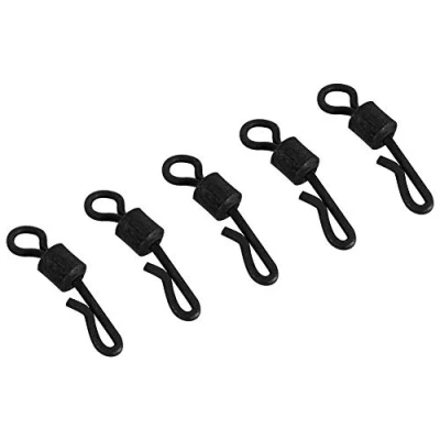 Immagine di Demeras 25 Pezzi Terminale di Pesca Attrezzatura in Acciaio Inossidabile a Forma Q Cambio rapido Girelle per d&#039;altura Mare Aperto (Nero)