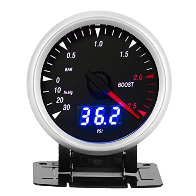 Immagine di Pressione turbo Auto 12V Misuratore Boost 60 mm/2,5 pollici da 12 V un manometro per aumento del a LED universale 30 202.5 Controllo indicatore barre