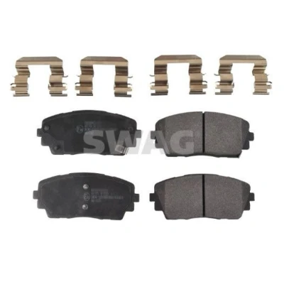 Immagine di SWAG 33 10 6512 Kit pastiglie freno Assale anteriore con segnalatore acustico usura materiale di fissaggio KIA: Picanto II