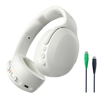 Immagine di Skullcandy Crusher Evo Cuffie Wireless Over Ear con Sensory Bass e Microfono, Extra Charging Cable 40 Ore di Autonomia, Compatibili iPhone, Android Dispositivi Bluetooth, Bone