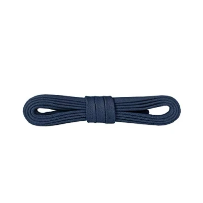 Immagine di Kaps Lacci Cerati Per Scarpe Piatte, 100% Cotone di Alta Qualitá, Colorati, 5 mm 0,19 pollici larghezza, Made in Europe (90 cm 36 pollice 6 paia occhielli / 57 Blu navy)