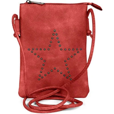 Immagine di styleBREAKER mini bag borsa a tracolla con borchie disposte stella, spalla, mano, borsa, da donna 02012235, colore:Rosso