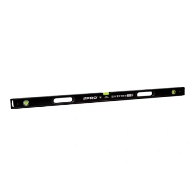 Immagine di PRO900 Heavy Duty Livella a bolla 120 cm fresata su entrambi i lati con Profilo Ergonomico ERS+ (Easy Reading System) e precisa tappi di chiusura antiurto Colore Nero