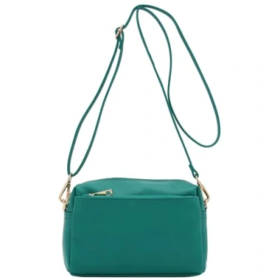 Immagine di FashionPuzzle Borsa a tracolla piccola con tripla zip, Verde acqua, taglia unica