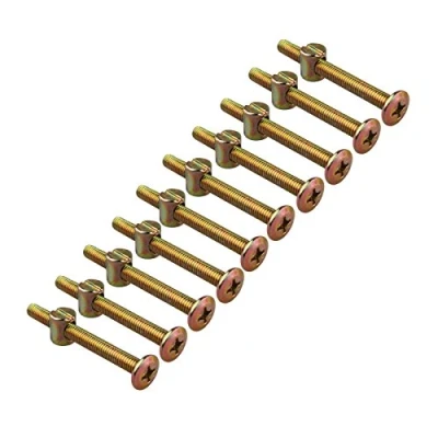Immagine di HALJIA 10 pz mobili sedia lettino letto in legno a testa bullone con impronta Barrel dado M6 x 60 MM
