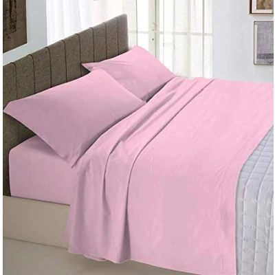 Immagine di Italian Bed Linen Max Color Completo Letto, 100% Cotone, Rosa, Matrimoniale, 2 Posti