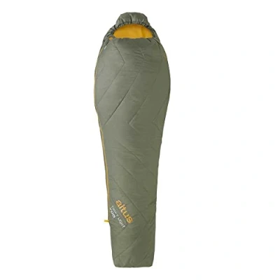 Immagine di ALTUS Tibet Light 700 H30, Technofiber, Sacco a Pelo in Fibra 3D con Imbottitura da 250 g e Struttura Forma di Mummia, Ideale per Trekking Temperature +14 C +10 2 Unisex Adulto, Alloro, IZQ