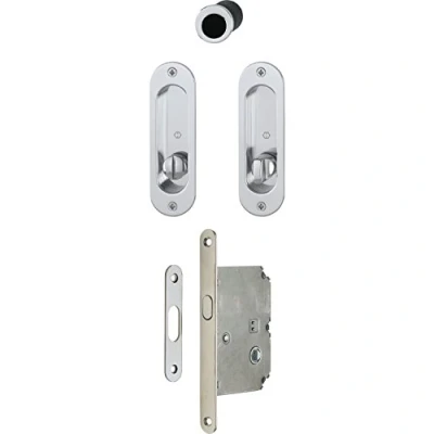 Immagine di Hoppe 3948497 porta scorrevole Conchiglia Set 4930 con castello, ovale Rosette WC, verchr SAT