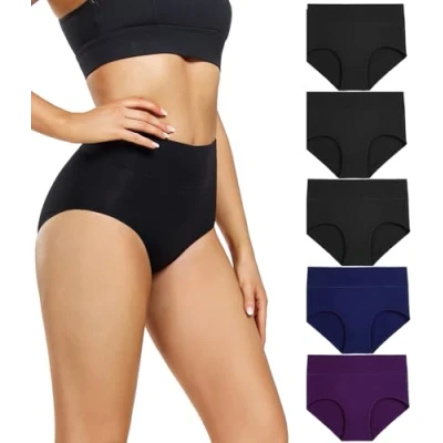 Immagine di wirarpa Mutande Donna Culotte Vita Alta Slip Cotone Mutantina Elastiche Pantaloncini Post Parto Pacco da 5 Bianco Taglia XXL