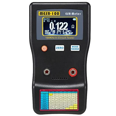 Immagine di Mesr 100 Multimetro Digitale, ESR Misuratore Gamma Automatica 0,001R a 100R Circuito Resistenza/Capacità Tester Ohmmetro Retroilluminato Doppio Terminale, per Riparazione Tv/Lcd/Scheda Audio