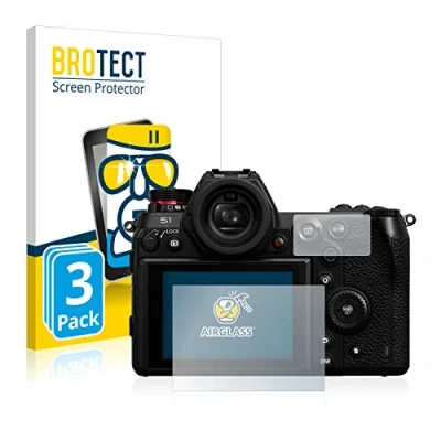 Immagine di brotect Pellicola Protettiva Vetro per Panasonic Lumix DC S1 / S1R Protezione Schermo (3 Pezzi) [Durezza Estrema 9H, Chiaro]