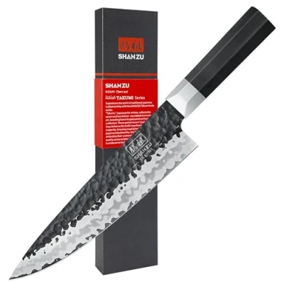 Immagine di SHAN ZU coltelli da Cucina a 7 Strati Giapponese Coltello Chef in Acciaio ad Alto Tenore di Carbonio 9Cr18MoV 19cm Professionali Multiuso con Manico fibra vetro G10