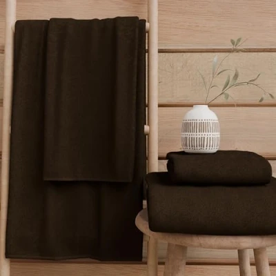 Immagine di PETTI Artigiani Italiani Asciugamani Bagno in 100% Spugna di Cotone, Set 1+1, 2 Pezzi 1 Asciugamano Viso e Mani, Marrone
