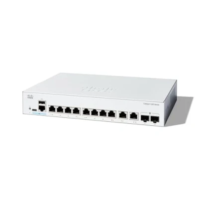 Immagine di Cisco Catalyst 1200 8T E 2G Smart Switch, 8 porte GE, alimentatore esterno, 2 combinate 1GE, protezione limitata a vita (C1200 2G)