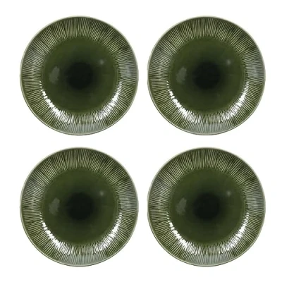 Immagine di Mikasa Jardin Set di 4 piatti piani in gres, rotondi da 27 cm Confezione regalo e lavabile lavastoviglie