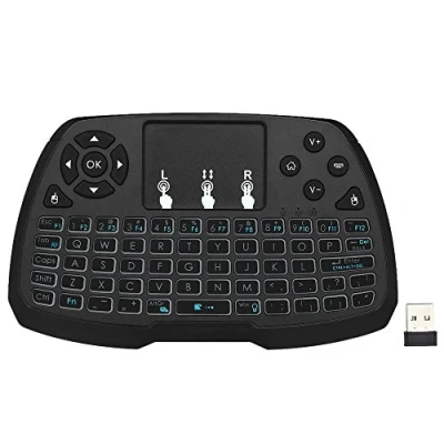 Immagine di docooler 2.4GHz Wireless Keyboard Touchpad Mouse Telecomando Portatile 4 Colori Retroilluminazione per Android TV Box Smart PC Notebook