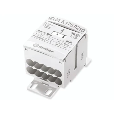 Immagine di Finder 9D.01.5.175.0210 Distributore Bianco A 12 poli 16 mm² 175 1000 V/AC, 1500 V/DC Tipo di conduttore = L, N, PE