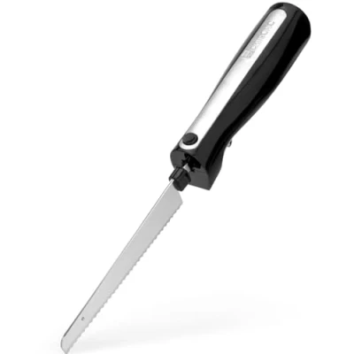 Immagine di Clatronic coltello elettrico EM 3702, da cucina, ausiliario cucina con motore 120 W, incl. scatola di conservazione, acciaio inox/nero