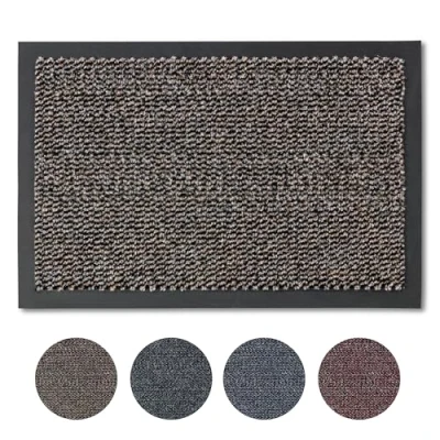 Immagine di zerbino 60x80 cm per interni ad asciugatura rapida antiscivolo clean off marrone liscio