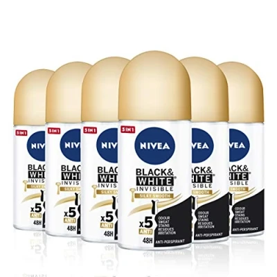 Immagine di NIVEA, deodorante (Black &amp; White invisibile Silky Smooth) 6 da 50 ML. (Totale 300 ML.)