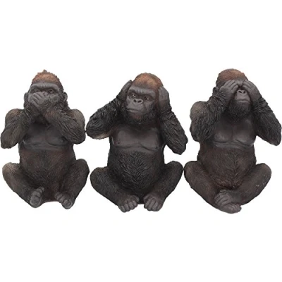 Immagine di Nemesis Now H3523J7 Statuetta di gorilla saggi, 13,5 cm, colore: Nero