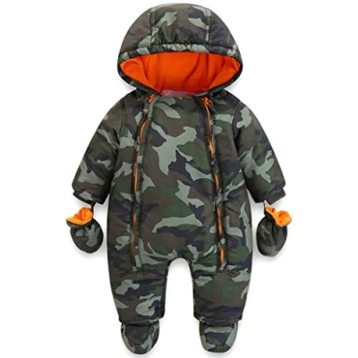 Immagine di Bambino Tute da neve con Guanti e Scarpe Inverno Pagliaccetto Cappuccio Caldo Set di Abbigliamento 18 24 Mesi