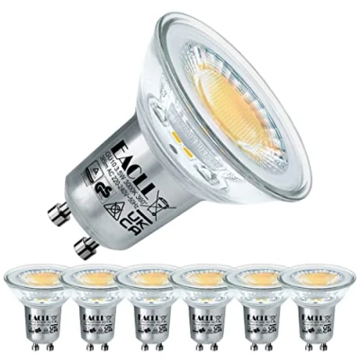 Immagine di EACLL Lampadine LED GU10 3.5W Luce Bianco Caldo Equivalente a Alogena 50W, Confezione da 6, 385lm 3000K Faretti AC 230V senza Sfarfallio 360, Angolo Fascio 38 Spot, Non Dimmerabile Riflettore