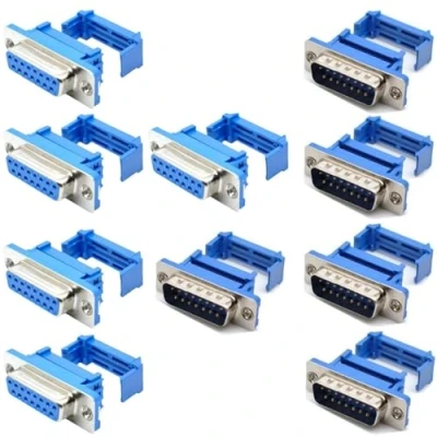 Immagine di Oiyagai 5pairs D SUB DB15 15 Pin Maschio Femmina IDC Tipo Crimp Connettore per cavo piatto
