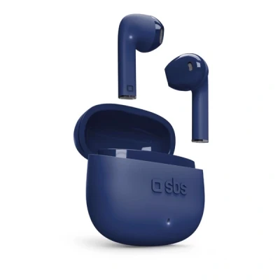 Immagine di SBS Auricolari TWS ONE COLOUR con custodia di ricarica, controlli touch e microfono integrato, assistente vocale, fino a 3 ore ascolto, cavo ricarica USB C incluso, blu