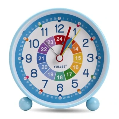 Immagine di Jinlaili Sveglia bambini Ragazzi Ragazze, da Comodino, Analogica Silenziosa Senza Ticchettio, con luce notturna, Snooze, digitale per (Blu)