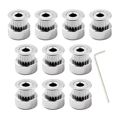 Immagine di alluminio Timing puleggia 20 denti bore 5mm Larghezza della cinghia 6mm per stampante 3d (confezione da 10,chiave inclusa)