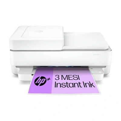 Immagine di HP Envy 6530e 714P1B, Stampante Multifunzione a Getto d&#039;Inchiostro A4 Colori, Stampa Fronte e Retro Automatica, Fino 10 ppm, Wi Fi, ADF, Fax, 3 Mesi di Inchiostro Instant Ink Inclusi, Bianca