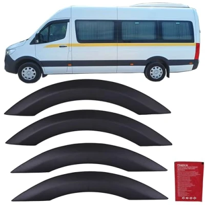 Immagine di INLY 4 Tlg Parafango Espansione ABS Nero Compatibile con Mercedes Benz Sprinter W907 (2018 2024)