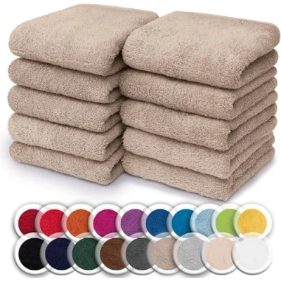 Immagine di NatureMark confezione da 10 panni in spugna, 100% cotone, dimensioni 30 x cm, pezzi, colore: sabbia/beige
