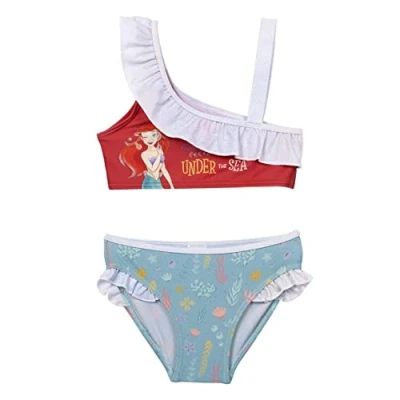 Immagine di Costume da Bagno a 2 Pezzi de La Sirenetta per Bambina Multicolore 3 Anni Tessuto ad Asciugatura Rapida Bikini con Cintura Elastica Stampa Ariel e Frase Prodotto Originale Ideato in Spagna