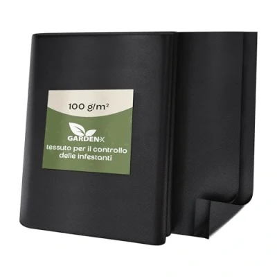Immagine di GARDENIX Tessuto Non Anti Erbacce, permeabile all&#039;Acqua, 100 g/m², Nero, Resistente ai Raggi UV, 1,6 x 5 m (8 m²), per aiuole Rialzate, Protezione dalle Giardino,