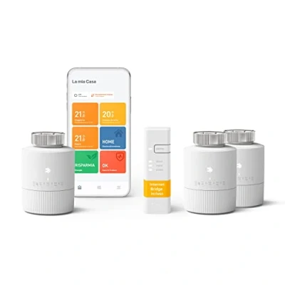 Immagine di tado BASIC Wifi Kit Base V3+ Termostato smart digitale, incl. 3 valvole termostatiche wireless Controllo digitale tramite app Installazione facile Compatibile con Alexa, Siri e Google