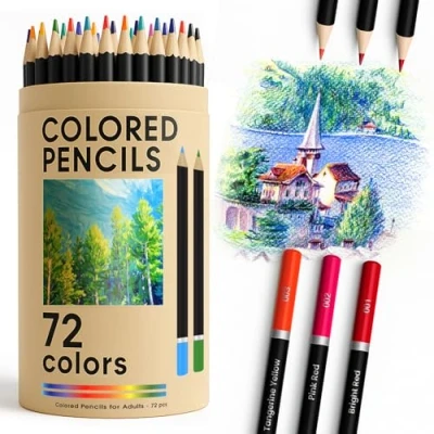 Immagine di 72 Matite Colorate Professionali Pastelli per Artisti Colori a Matita con Mine Base di Olio Set Esperti, Principianti e Adolescenti