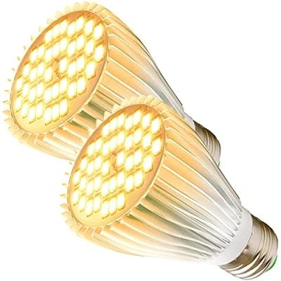 Immagine di MILYN Lampada a LED per piante, 2 confezioni da 40 LED, spettro completo, E27, 30 W, piante interno, idroponica, serra, grasse, verdure e fiori