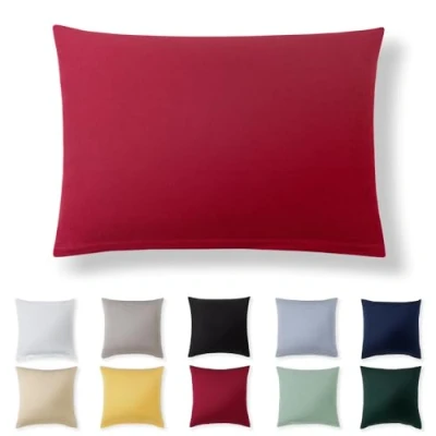 Immagine di Alreya Federa in 100% jersey di cotone con chiusura lampo 50 x 70 cm Rosso Cuscino, Copricuscino Divano, super morbida 50x70