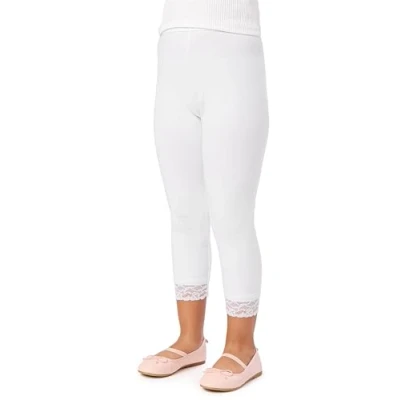 Immagine di Merry Style Leggings 3/4 con Pizzo Bambina e Ragazza MS10 228 (Bianco, 158 cm)