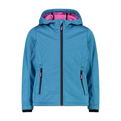 Immagine di CMP Giacca in softshell melange da bambini con cappuccio fisso, Turchese Mel., 164