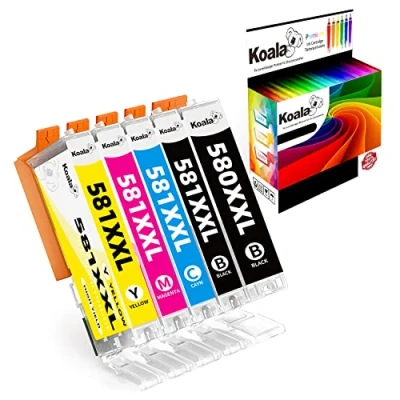 Immagine di Koala Cartuccia d&#039;inchiostro Compatibili per Canon PGI 580XXL CLI 581XXL 580 581 PGI580 CLI581 Pixma TR8550 TS6150 TS6250 TS8250 TS8150 TR7550 TS9550 TS6151 TS9155 TR8500, Pacco din 5