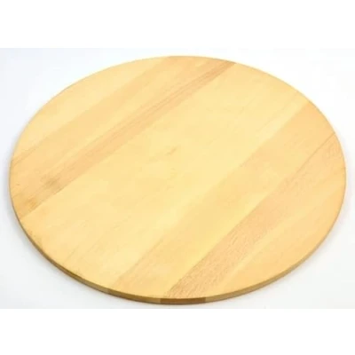 Immagine di Tagliere rotondo per pizza, piatto da portata in legno massiccio, tagliare e servire la 45 cm