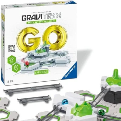 Immagine di Ravensburger GraviTrax GO Explosive Build, Starter Kit, Pista di Biglie, Gioco Interattivo ed Educativo STEM, per Bambini 8+ Anni e Adulti, Compatibile con tutti i GraviTrax, 39 Pezzi