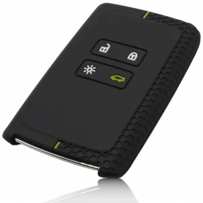Immagine di FOAMO Cover in silicone compatibile con Renault a 4 tasti Smartkey (solo Keyless Go), colore: nero/verde